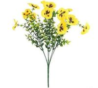 Helilyco Orchidée papillon d'eucalyptus artificielle fabriquée à la main, tige de fleur synthétique réaliste à 7 dents pour fête de mariage, décoration de maison, bureau, violet (jaune)
