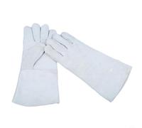 Helilyco Paire de gants de soudeur professionnels en cuir de vache avec doublure en coton pour une prise en main sûre pour le travail des métaux et les grillades