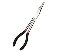 Helilyco Pince à bec aiguille longue portée 28 cm pointe droite (courbure à | Pointe droite, longueur de 28 cm, espace étroit pour l'accès, pliage des fils, tâches de réparation générales