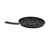 Helilyco Poffertjes Poffertjes Poêle en fonte avec 7 puits, 20,5 cm, crêpière hollandaise à gaz électrique induction et four, livre de recettes inclus