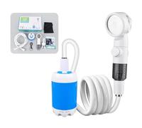 Helilyco Pompe de douche portable de camping, 6000 mAh rechargeable avec tuyau de 2 m, pour pompe à eau électrique double mode, lavage de voiture, bain d'animaux, irrigation de jardin
