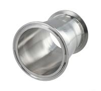 Helilyco Réducteur de tuyau sanitaire concentrique de 7,6 cm à 88,9 cm à trois colliers de serrage en acier inoxydable 304 raccord rapide pour traitement de l'eau et des aliments