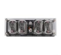 Helilyco Retro IN12 Nixie Clock DIY Kit de 4 tubes fluorescents avec éclairage RVB vif, puce d'horloge élevée, mise hors tension pour économiser la mémoire, faible puissance USB alimenté par USB, noir