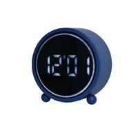 Helilyco Réveil moderne avec affichage LED et design à double cloche, horloge de table silencieuse sans tic-tac pour chambre à coucher, bureau, veilleuse réglable, alimentation USB ou batterie