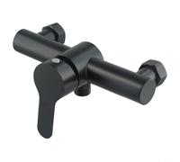 Helilyco Robinet de douche noir en acier inoxydable 304, mitigeur d'eau chaude et froide G1/2, triple robinet de baignoire mural avec cartouche en céramique
