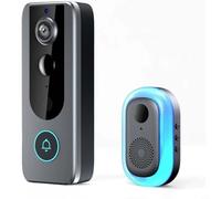 Helilyco Sonnette vidéo sans fil avec résolution HD 720p, voix bidirectionnelle, détection de mouvement, rechargeable 4000 mAh, résistante aux intempéries IP65, pour Tuya WiFi, installation facile
