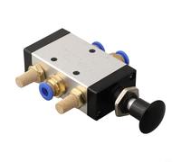 Helilyco Soupape de contrôle d'air manuelle 5 ports 2 positions Métal | Fonctionnement manuel 5/2 voies, filetage G1/4 BSPT, corps en métal, cylindre de contrôle, silencieux inclus