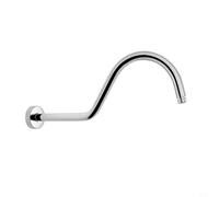 Helilyco Support d'extension de pommeau de douche au plafond de 35,6 cm en acier inoxydable avec bride murale fixe - Adaptateur de bras de douche à effet pluie - Argent