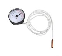 Helilyco Thermomètre à cadran avec tube capillaire - Lecture à distance - Jauge de température de l'eau - Thermomètre mécanique de piscine et d'aquarium - 40-40 degrés