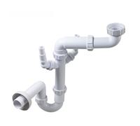 Helilyco Tuyau d'évacuation d'évier simple en PVC pour évier de cuisine en polypropylène Blanc 40 mm