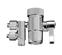 Helilyco Valve de dérivation de filtre à deux voies pour robinet de cuisine, sortie de 0,95 cm et 1,6 cm, adaptateur purificateur d'eau en laiton chromé compatible avec M22 à, système RO de comptoir