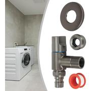 Helilyco Vanne d'angle à ouverture rapide en laiton pour machine à laver, robinet d'arrêt à baïonnette G1/2 G3/4 avec poignée en métal, adaptateur de robinet mural pour cuisine, salle de bain, douche