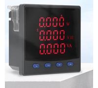 Helilyco Voltmètre ampèremètre numérique triphasé, 72 x 72 mm, montage sur panneau, classe 05S, -485 MODBUS-RTU, LED, ABS, 5(6) pour A