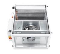 Helios ALB EC 60/35 Caisson d'air neuf à eau chaude - avec régulateur de chauffage à eau chaude et filtre à air 400V triphasé - 06536