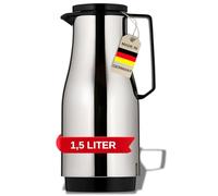 Helios Champion Pichet isotherme en acier inoxydable avec fermeture à vis Noir 1,5 l