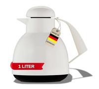 Helios Day Bouteille isotherme blanche 1 l 6 h - Garde les boissons chaudes et froides - Avec porte-sachet de thé - Nettoyage facile - Convient pour le thé et le café