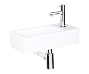 Helios Porzellan Ensemble de lave-mains blanc 36x18x8 cm