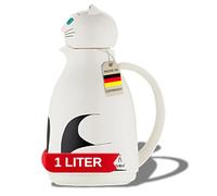 Helios ThermoCat Bouteille isotherme en plastique avec couvercle à visser Blanc 1 l