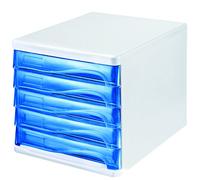 Helit Module de classement The Wave 5 tiroirs blanc/bleu