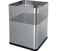 Corbeille à papier Carrée en acier 18 litres - Argent