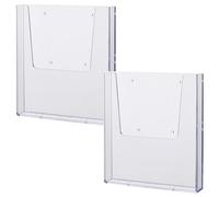 helit H2350202-2 - Porte-brochures DIN A4 transparent, 2 pièces | Porte-brochures mural pour flyers, brochures, magazines et documents