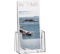 helit H2351002 - Porte-brochures de table „the helpdesk“ 1/3 DIN A4 | Présentoir transparent pour flyers et documents d'information