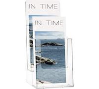 Helit H2351502 - Porte-brochures de table avec 2 poches pour 1-3 brochures DIN A4, haut, transparent