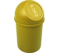 helit H2401018 - Poubelle à poussoir „the flip“ 6 L jaune | Poubelle avec couvercle à pression pour une élimination hygiénique des déchets