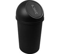 helit H2401195 - Poubelle à poussoir „the flip“ 13 L noir | Poubelle avec couvercle à pression pour une élimination hygiénique des déchets
