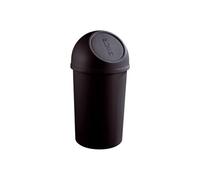 Poubelle en plastique à couvercle Push the flip 25 litres - Noir