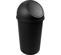 helit H2401295 - Poubelle à poussoir „the flip“ 25 L noir | Poubelle avec couvercle à pression pour une élimination hygiénique des déchets