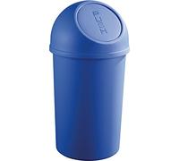 Helit Poubelle plastique Push the Flip – 45 L, couvercle à clapet – Bleu