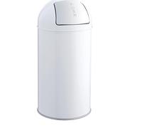 helit H2401405 - Poubelle à poussoir „the dome“ 50 L, blanche