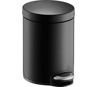 helit H2403495 - Poubelle à pédale „the silent“ 5 L noir | Poubelle avec couvercle à fermeture douce, pédale et bac intérieur amovible