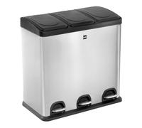 Helit Poubelle de tri sélectif à pédale The Seperator H2405200 – inox 3 x 20 L