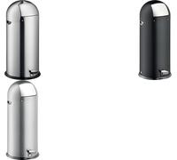 Poubelle professionnelle à pédale en acier 52 litres - Argent