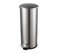 helit H2406600 - Poubelle „the zinc“ en acier inoxydable 20 L | Poubelle en acier inoxydable, poubelle à pédale avec bac intérieur galvanisé et ignifuge