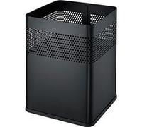 Helit Corbeille à papier H2515995 — Carrée en acier 18 litres Noir