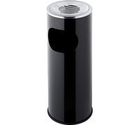helit H2516095 - Cendrier sur pied „the shark“ noir | Cendrier avec poubelle de 13 L et cendrier de 1,5 L