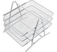helit H2518200 - Corbeille à courrier „the bridge network“ DIN A4-C4 | Meuble de rangement argent pour lettres, documents et dossiers au bureau