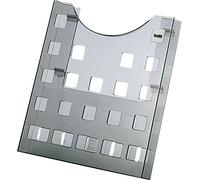 helit H6102508 - Pochette à prospectus simple DIN A4 gris transparent | Format portrait avec perforations décoratives pour flyers, brochures et documents