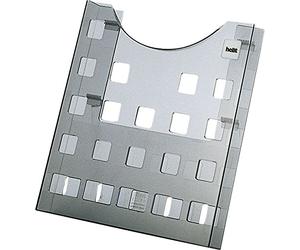 helit H6102508 - Pochette à prospectus simple DIN A4 gris transparent | Format portrait avec perforations décoratives pour flyers, brochures et documents