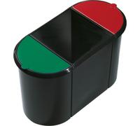 helit H6103596 Corbeille à papier Trio-System ovale PE noir/rouge/vert