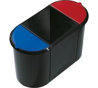 helit H6103597 Corbeille à papier Trio-System ovale PE noir/rouge/bleu