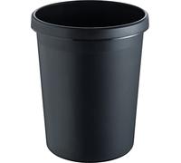 Helit Corbeille à papier the german H6106295 – 45 L, Ø39×H48 cm, polyéthylène noir, poignée