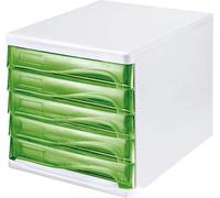 helit h6129450 économie de tiroirs avec 5 compartiments peut être écrit sur Gris/Gris clair/Vert Translucide