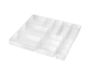 helit H6130002 - Organiseur de tiroirs the organizer, 13 pièces, transparent, boîte de rangement