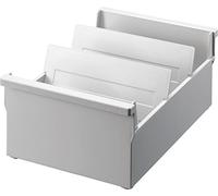 helit H6201382 - Boîte à fiches „the admin“ DIN A5 paysage gris | Bac à fiches avec 2 supports pivotants pour un rangement clair des fiches