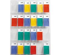 Helit h6259502 wanddisplay deluxe 24 compartiments 1/3, format a4 très transparent