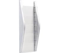 helit Porte-brochures mural, DIN A5 vertical, 4 compartiments, argenté